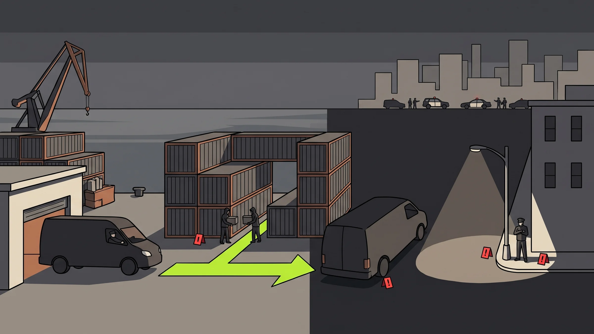 Cargo moving through Iron Docks in THUG